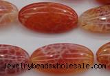 CAG4218 15.5 inches 15*30mm oval natural fire agate beads