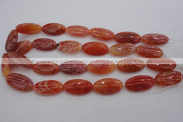 CAG4218 15.5 inches 15*30mm oval natural fire agate beads