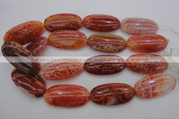 CAG4220 15.5 inches 25*50mm oval natural fire agate beads