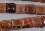 CAG4228 15.5 inches 12*12mm square natural fire agate beads