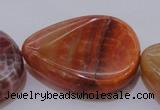 CAG4248 15.5 inches 30*40mm twisted flat teardrop natural fire agate beads