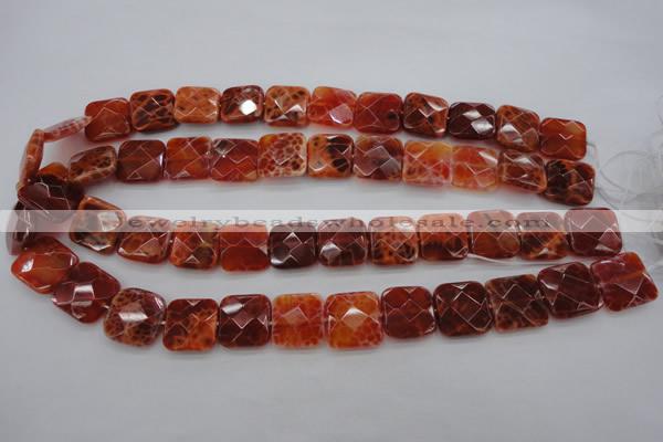 CAG4252 15.5 inches 16*16mm faceted square natural fire agate beads