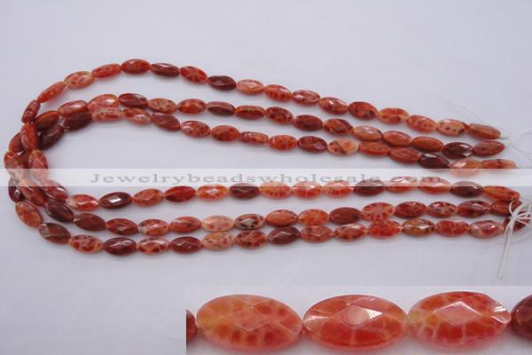 CAG4268 15.5 inches 6*12mm faceted marquise natural fire agate beads