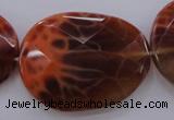 CAG4280 15.5 inches 28*39mm faceted freeform natural fire agate beads