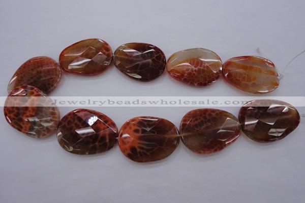 CAG4280 15.5 inches 28*39mm faceted freeform natural fire agate beads