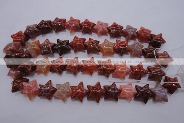 CAG4292 15.5 inches 20*22mm star natural fire agate beads