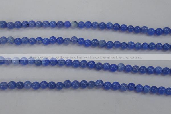 CAG4300 15.5 inches 4mm round dyed blue fire agate beads