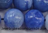 CAG4305 15.5 inches 14mm round dyed blue fire agate beads