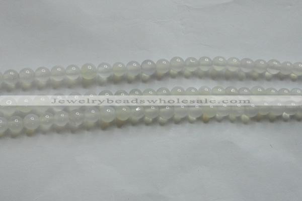 CAG4340 15.5 inches 4mm round white agate beads wholesale