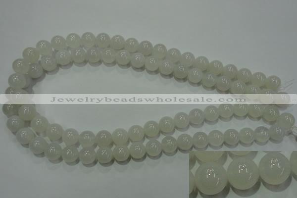 CAG4343 15.5 inches 10mm round white agate beads wholesale