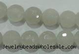 CAG4351 15.5 inches 10mm faceted round white agate beads wholesale