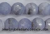 CAG4363 15.5 inches 10mm faceted round blue lace agate beads