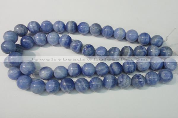 CAG4375 15.5 inches 16mm round dyed blue lace agate beads