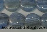 CAG4382 15.5 inches 20mm flat round dyed blue lace agate beads