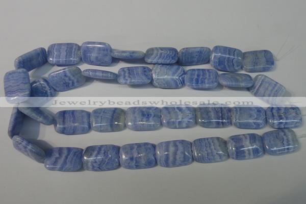 CAG4390 15.5 inches 18*25mm rectangle dyed blue lace agate beads