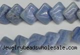 CAG4396 15.5 inches 12*12mm diamond dyed blue lace agate beads