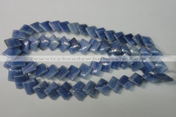 CAG4398 15.5 inches 18*18mm diamond dyed blue lace agate beads