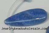 CAG4400 Top-drilled 16*28mm – 16*38mm flat teardrop blue lace agate beads