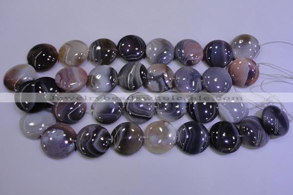 CAG4448 15.5 inches 25mm flat round botswana agate beads wholesale