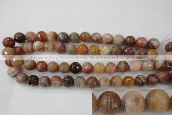 CAG4475 15.5 inches 14mm faceted round pink botswana agate beads