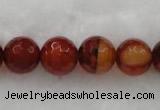 CAG454 15.5 inches 14mm faceted round agate gemstone beads Wholesale