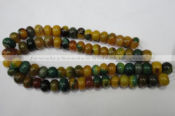 CAG4593 15.5 inches 10*14mm rondelle agate beads wholesale