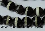 CAG4678 15.5 inches 12mm faceted round tibetan agate beads wholesale