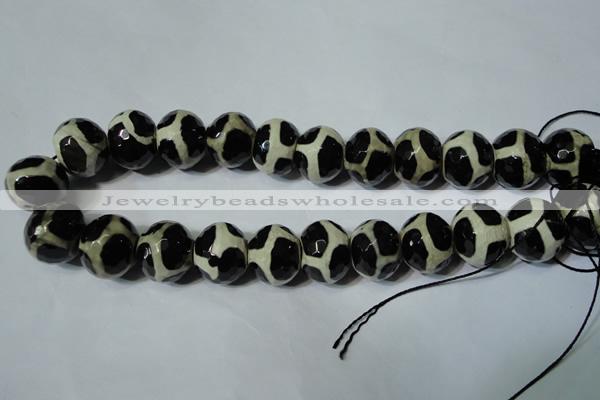 CAG4687 15 inches 15*18mm faceted rondelle tibetan agate beads wholesale