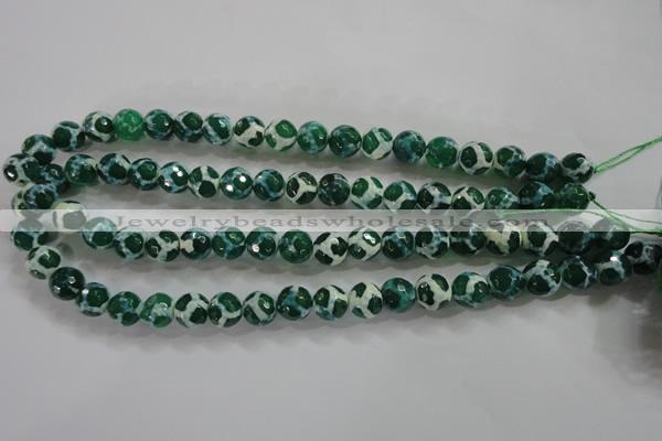 CAG4691 15.5 inches 10mm faceted round tibetan agate beads wholesale