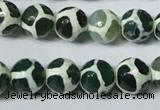 CAG4692 15.5 inches 12mm faceted round tibetan agate beads wholesale