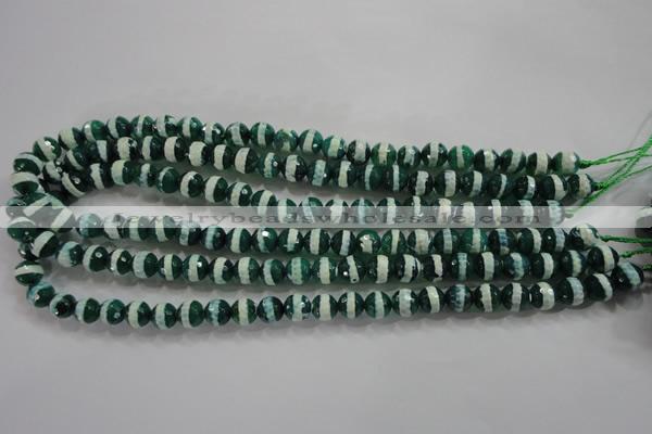 CAG4695 15.5 inches 8mm faceted round tibetan agate beads wholesale