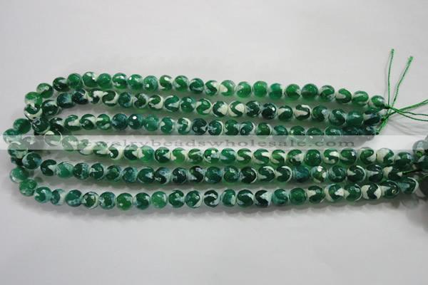 CAG4698 15.5 inches 8mm faceted round tibetan agate beads wholesale