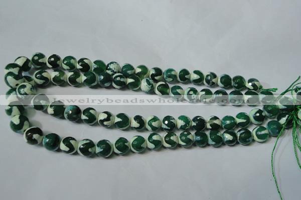 CAG4701 15.5 inches 10mm faceted round tibetan agate beads wholesale