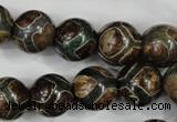 CAG4738 15 inches 14mm round tibetan agate beads wholesale