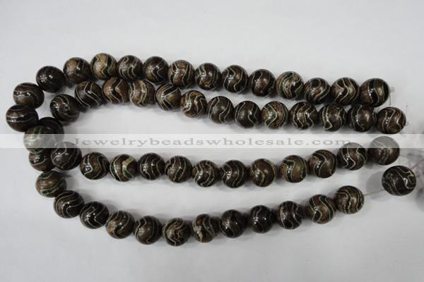 CAG4754 15 inches 14mm round tibetan agate beads wholesale