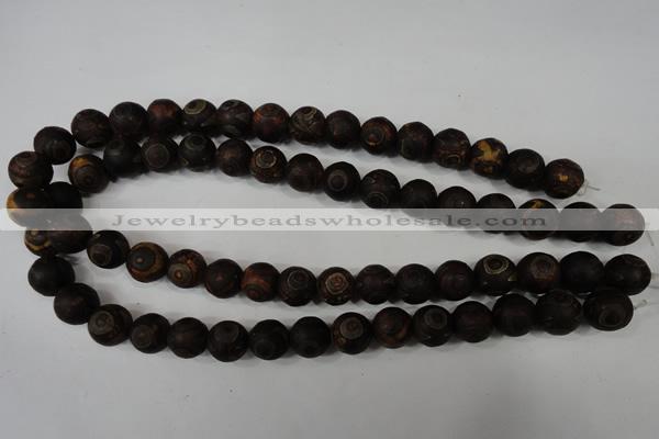 CAG4761 15 inches 12mm round tibetan agate beads wholesale