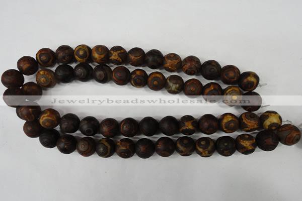 CAG4762 15 inches 14mm round tibetan agate beads wholesale