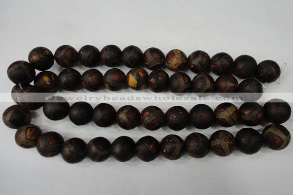 CAG4768 15 inches 16mm round tibetan agate beads wholesale