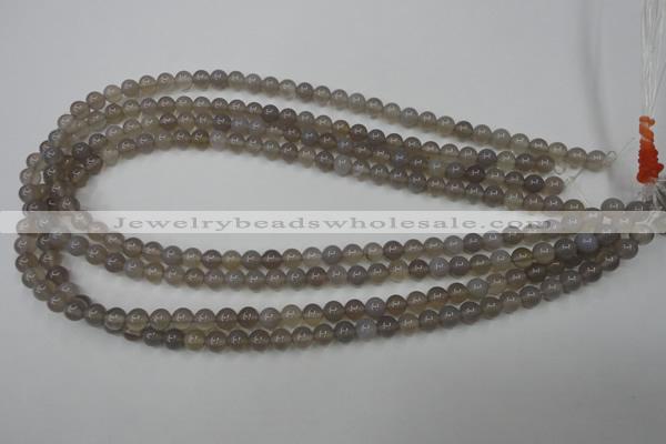 CAG4770 15 inches 6mm round grey agate beads wholesale