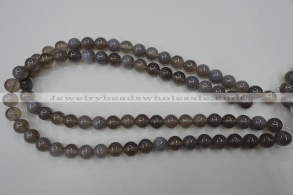 CAG4772 15 inches 10mm round grey agate beads wholesale