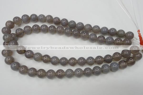 CAG4773 15 inches 12mm round grey agate beads wholesale