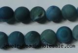 CAG4820 15.5 inches 12mm round matte druzy agate beads wholesale