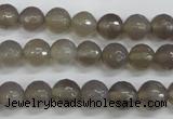 CAG4826 15 inches 8mm faceted round grey agate beads wholesale