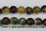 CAG4843 15 inches 10mm faceted round dragon veins agate beads