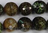 CAG4846 15 inches 16mm faceted round dragon veins agate beads