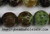 CAG4848 15 inches 20mm faceted round dragon veins agate beads