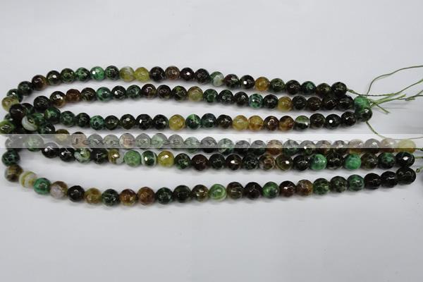 CAG4851 15 inches 6mm faceted round dragon veins agate beads