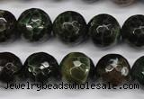 CAG4855 15 inches 14mm faceted round dragon veins agate beads