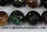 CAG4857 15 inches 18mm faceted round dragon veins agate beads