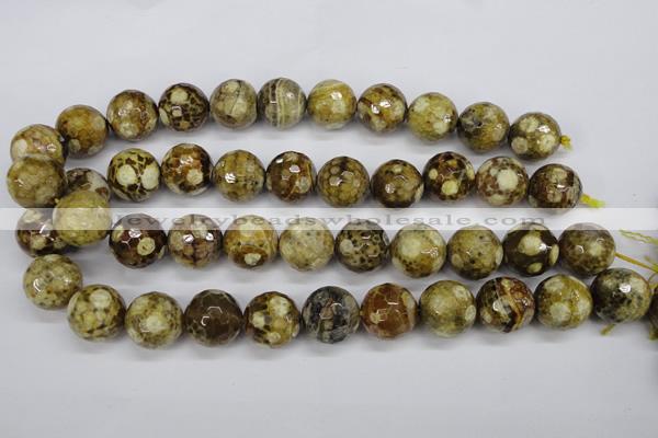 CAG4867 15 inches 18mm faceted round dragon veins agate beads